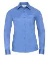 934F Ladies' Long Sleeve Polycotton Easy Care Poplin Shirt Corporate Blue colour image